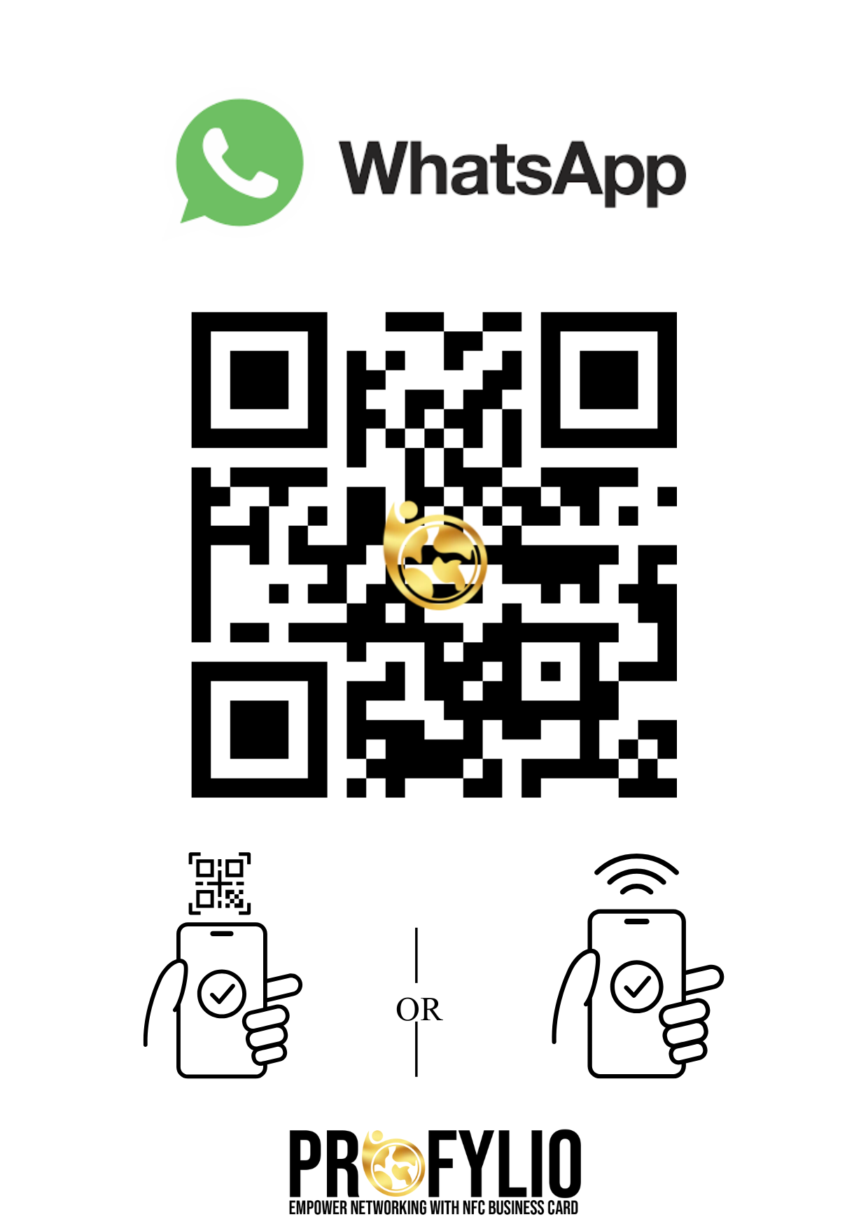 WhatsApp NFC Card with QR Code