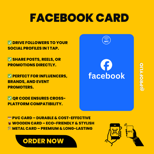 Facebook NFC Card with QR Code