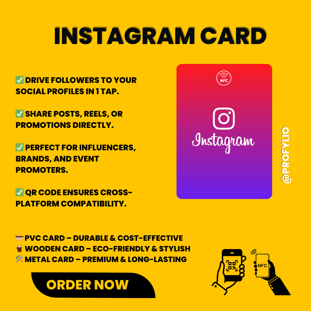 Instagram NFC Card with QR Code