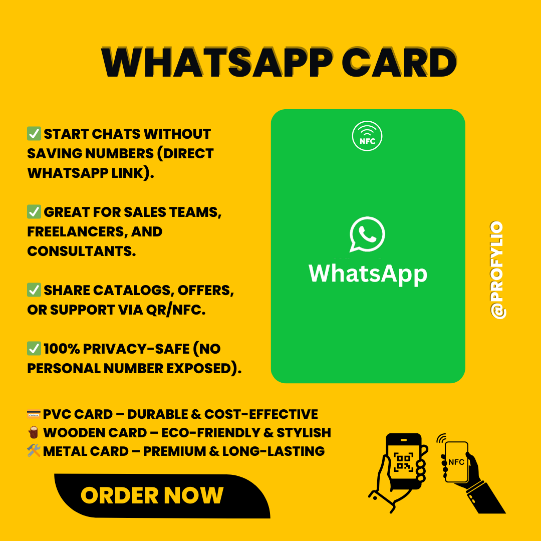 WhatsApp NFC Card with QR Code